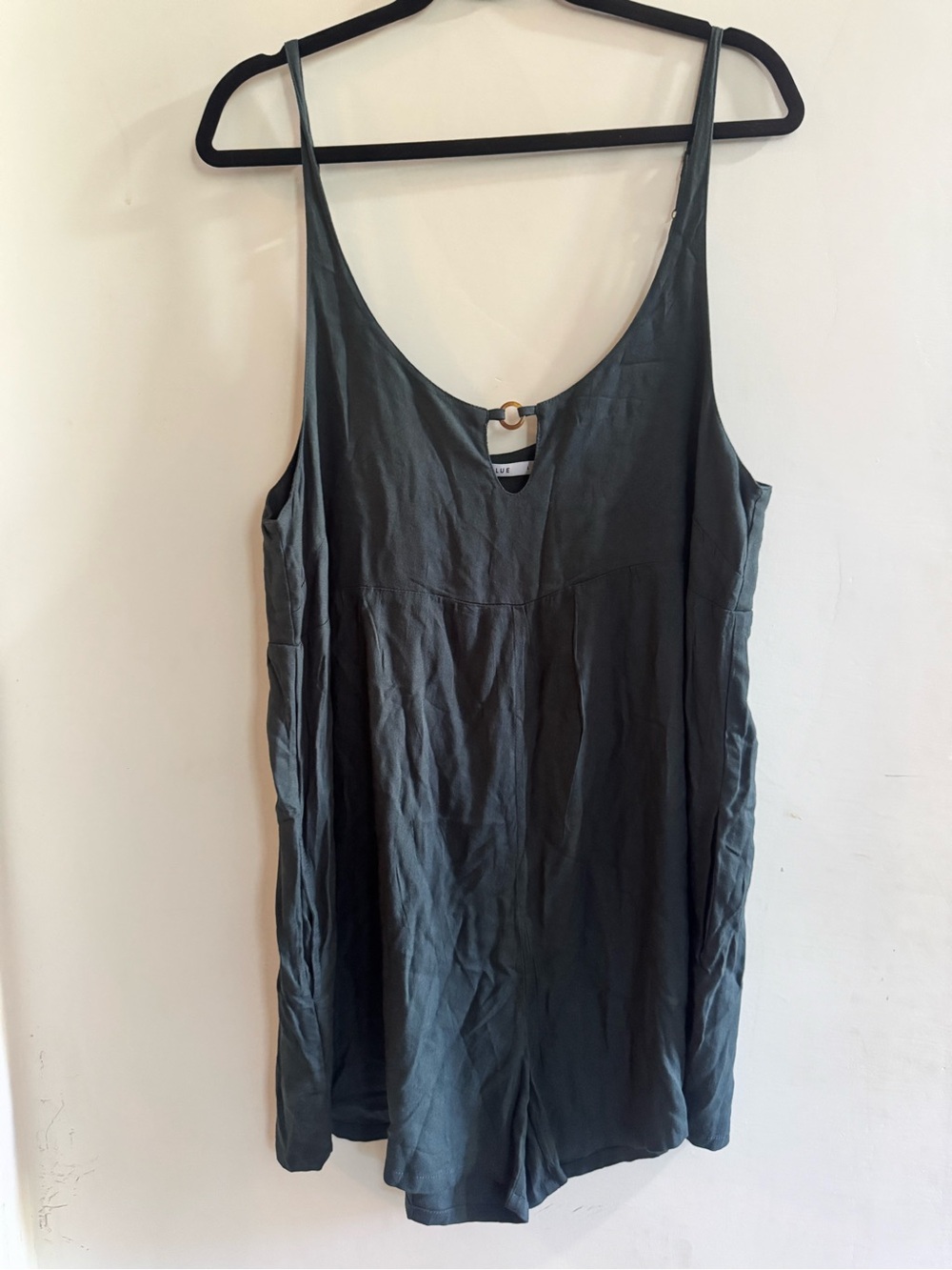Sleeveless Dark Gray Ring-Detail Romper